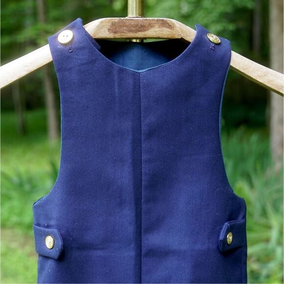 Vintage 90s Good Lad Boys Navy Blue Nautical Romper - Picture 3 of 5